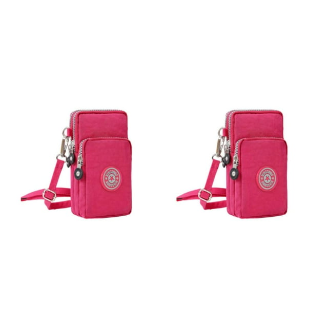 Destyer Unisex Shoulder Bag Reliable Companion For All Occasions Convenient Polyester Crossbody Bag Handbag Pouch Durable Rose Red 2Set