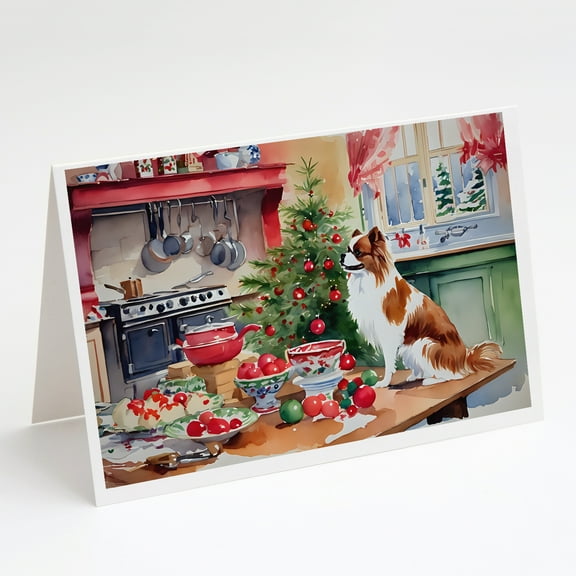 Japanese Chin Christmas Cookies Greeting Cards Pack of 8 7 in x 5 in