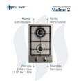 thumbnail image 2 of Parrilla de Gas Fline Malmo 2 Empotrable con 2 Quemadores Acero Inoxidable, 2 of 3