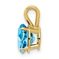 thumbnail image 2 of Real 14kt Yellow Gold 8mm Blue Topaz pendant; for Adults and Teens, 2 of 4