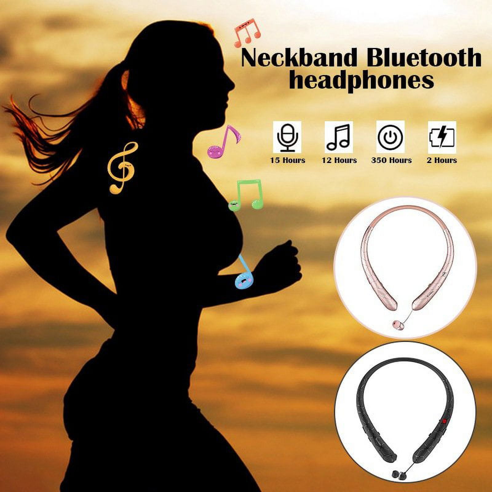 Mpow Sweatproof Retractable Headset Wireless Headphone Bluetooth Earbud Mic IPX5 Gym WorkoutNeckband HD Stereo Bluetooth 4.1 Earphones