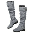 thumbnail image 3 of enyan Black Knee High Boots Winter Boots for Women Mid-Calf Fashion Casual Knee-High Flat Heel Boots Light Gray,Size 7, 3 of 7