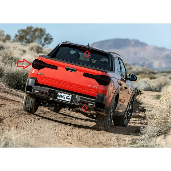 For The BlingLights Tinted Taillamp Film Overlay Covers for Hyundai Santa Cruz