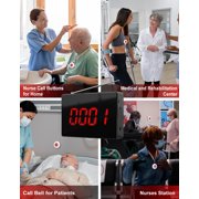 CallToU Wireless Calling System, 10 Waterproof Call Buttons with Display Receiver, Caregiver Pager for Clinic, Nursing Home, Restaurant