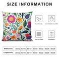 thumbnail image 5 of RUIYC   Colorful Flowers and Leaves Throw Pillow Covers Multicolor Florals Decorative Throw Pillows Home Decor Pillowcase Square Cushion Cover for Living Room Bedroom Bed, 5 of 5