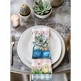 thumbnail image 2 of Blue Plaid Easter Cloth Napkins Set of 4 Reusable Dinner Napkins, Truck Spring Floral Bunny Animals Cocktail Napkin Washable Table Napkins for Wedding/Holiday Party/Baby Shower 20"x20", 2 of 7