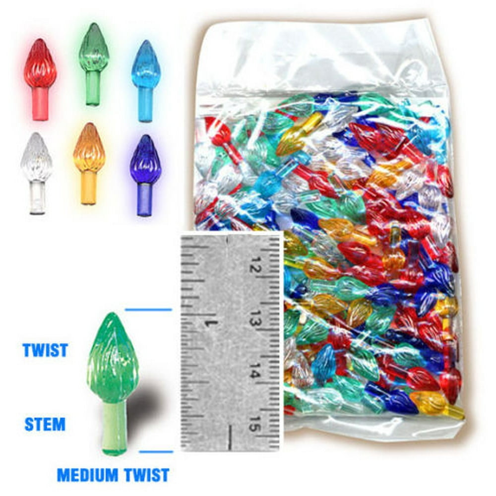 Ceramic Christmas Tree Bulbs Lights Medium 144 ct. assorted colors