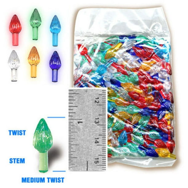 Ceramic Christmas Tree Bulbs Lights Medium 144 ct. assorted colors