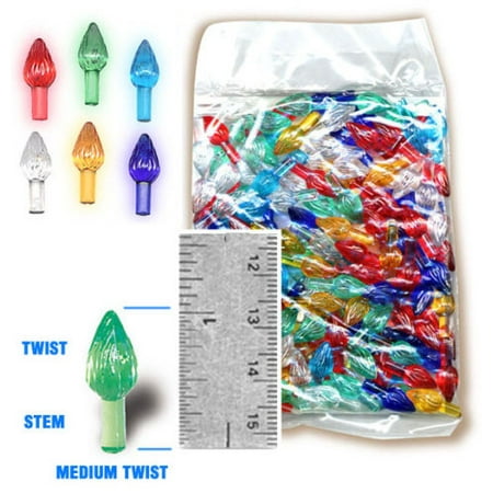 Replacement Christmas Tree Light Bulbs Ceramic Christmas Tree Bulbs Lights Medium 144 ct. assorted colors ()