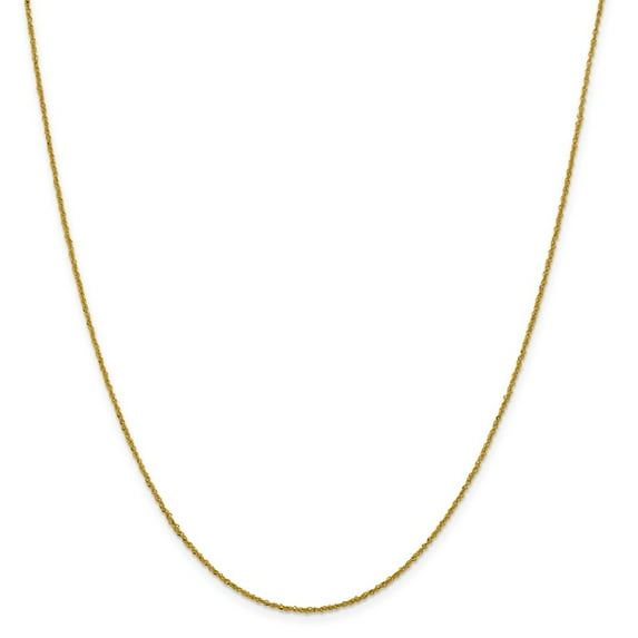 Solid 14k Yellow Gold 1mm Sparkle Singapore Chain Necklace - with Secure Lobster Lock Clasp 16"