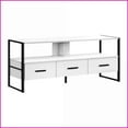 thumbnail image 3 of TV Furniture | 49.25” Modern Industrial TV Stand | White Laminate & Black Metal | Storage Drawers | White | TV Furniture, 3 of 5