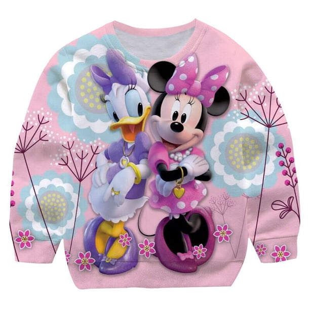 Moda Mickey Mouse sudaderas niños niñas otoño Minnie sudaderas con capucha camisetas de manga larga adolescente suelta dibujos animados estampado ropa 13T Gao Jinjia LED