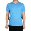 Men Polyester Stretchy Short Sleeve Activewear Tee Outdoor Sports T-shirt Blue M