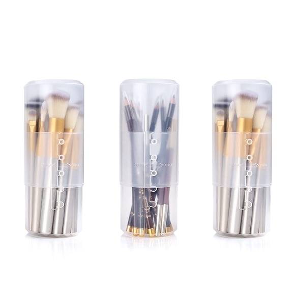 Soporte retráctil de plástico OCHEAL para brochas de maquillaje, paquete de 3