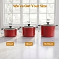 thumbnail image 2 of Cook N Home Professional 10.5 Quart Nonstick Stock Pot with Lid, Riveted Handles, Big Soup Pot for Holiday Feasts, Stockpot with Even Heating, Induction Cookware, Oven & Dishwasher Safe, Marble Red, 2 of 8