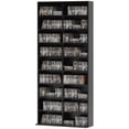 thumbnail image 1 of 9-Tier Black Media Shelf - Adjustable CD & DVD Storage Rack | 68.9" Tall | Living Room, Office & Entryway Organization, 1 of 7