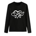 thumbnail image 2 of Pimelu Valentines Day Shirts for Women,Women's Tees Shirts,Cute Sport Vintage Oversized Sweatshirt for Women Plus Size Round Neck Long-Sleeve Pullover Women Tees Heart Paws Print Lightweight Pullover, 2 of 3