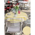 thumbnail image 6 of Outdoor Tablecloth with Umbrella Hole Zipper Yellow Striped Round Tablecloth 54" Waterproof Outside Table Cloth Beige Retro Minimalism Abstract Stripes Patio Table Cover Tablecloths for Picnic Party, 6 of 8