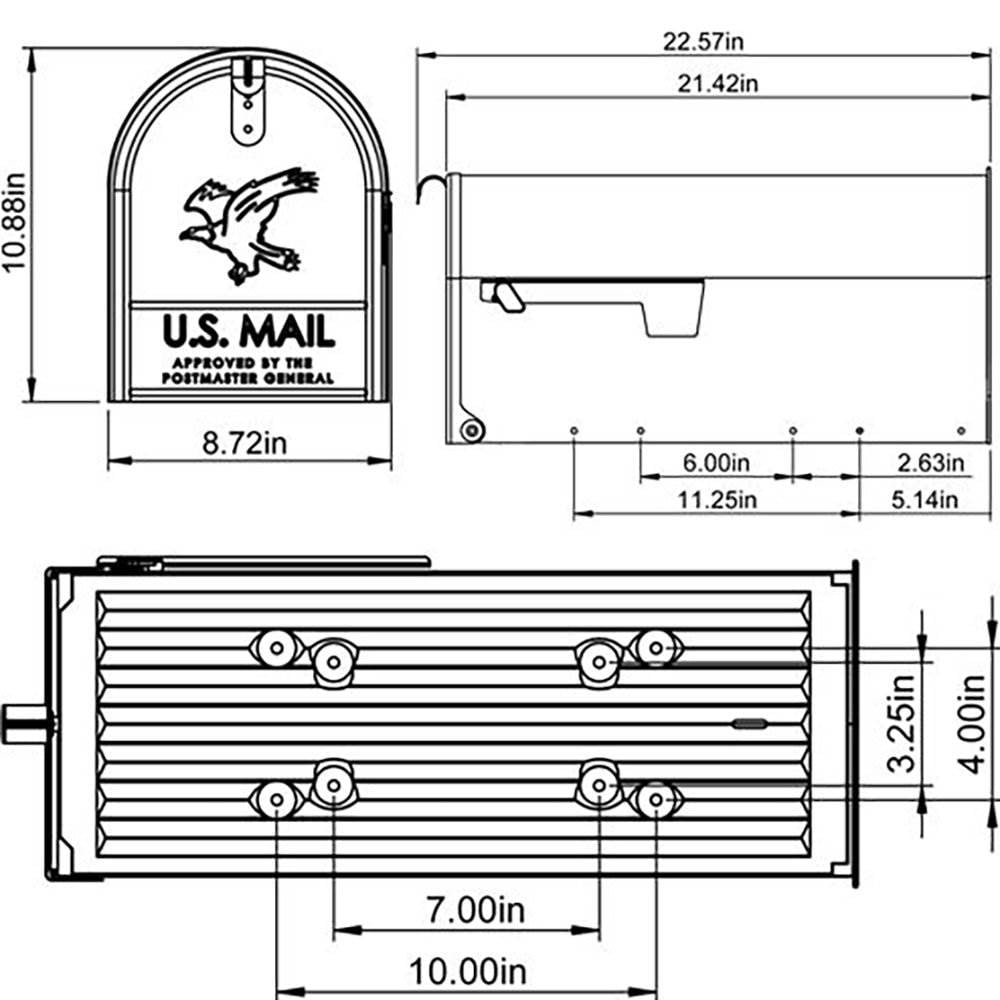 Gibraltar Mailboxes Elite Steel Large Residential Post Mount Mailbox, Black