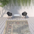 thumbnail image 3 of HomeRoots 507591 8 x 10 ft. Blue Oriental Stain Resistant Indoor & Outdoor Rectangle Area Rug, 3 of 5