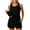A-Black295, variant on JAJAHO Tankini Swimsuits For Women 2 Piece Solid Color Swimwear Tank Top With High Waisted Swim Shorts Bottoms Trendy Beachwear