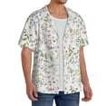 thumbnail image 4 of Cauagu Aerial Flora Men's Short Sleeve Button Down Hawaiian Shirt for Men Bowling Shirts Casual Summer Beach Shirt,X-Large, 4 of 6