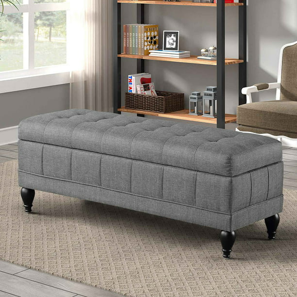 Storage Bench For Bedroom Grey, Living Room Storage Bench