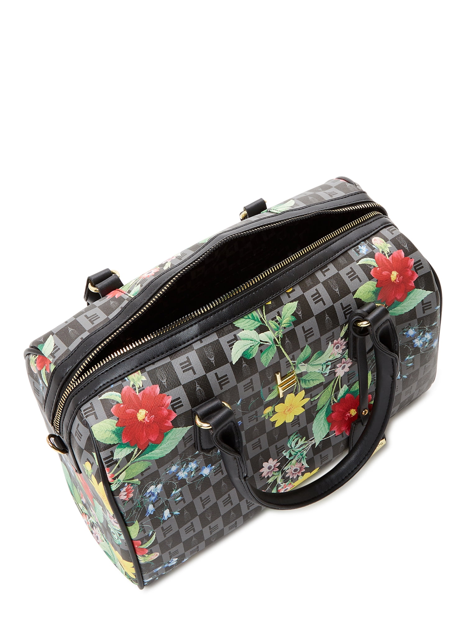 London Fog Women's Calla Signature Satchel Handbag Black