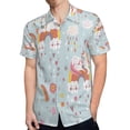 thumbnail image 4 of High Quality Hawaiian Shirts for Men Short Sleeve Aloha Beach Shirt Floral Summer Casual Button Down Shirts Blouses KJUVM9, 4 of 7