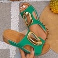 thumbnail image 5 of IEMIEMIEM Women's Comfortable Wedge Sandals Slip-On Platform Flat 2026 Orthopedic Shoes with Arch Support for Outdoor Walking Green 8.5 Wide, 5 of 5