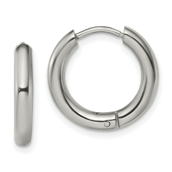 Primal Steel Stainless Steel 3mm Hinged Hoop Earrings