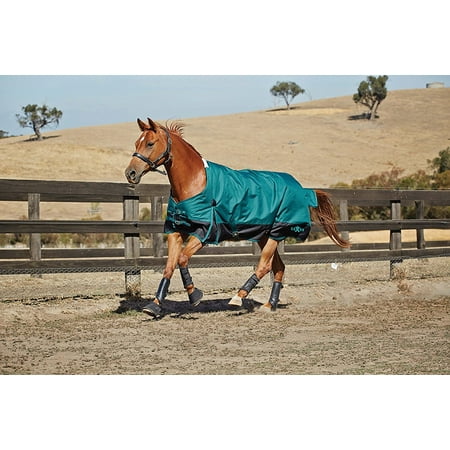 Saxon Turnout Sheet - Saxon 1200D Ripstop Standard Neck Lite 2 Tone Turnout Blanket with Gussets (Hunter/Black, 84