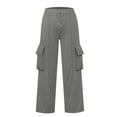 thumbnail image 6 of Outfmvch Wide Leg Pants Woman Palazzo Pants for Women Tall Pants for Women Long High Waisted Jeans for Women Cargo Pants for Men Hiking Pants Women Womens Work Pants Gray M, 6 of 7