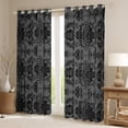 thumbnail image 2 of Castle Fairy Luxury Damask Blackout Curtains Set of 2 (52x84 Each),Boho Window Curtains, 2 of 6