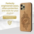 thumbnail image 2 of Case Yard Wooden Case Outside Soft TPU Silicone, Slim Fit Shockproof Wood Protective Phone Cover for Girls Boys Men and Women, Supports Wireless Charging Ra eye snake Design case for iPhone-12/12-Pro, 2 of 7