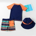 thumbnail image 4 of 1-2 Years Toddler Swim Trunks Toddler Boy Swimsuit Toddlers and Boys' 3-Piece Swimsuit Trunk Rashguard Set and Sun Hat Swimwear Bathing Suit Sunsuit Swim Shirt Orange, 4 of 4