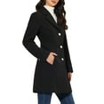 thumbnail image 4 of Unique Bargains Women's Notched Lapel Single Breasted Long Sleeve Winter Coats XL Black, 4 of 7