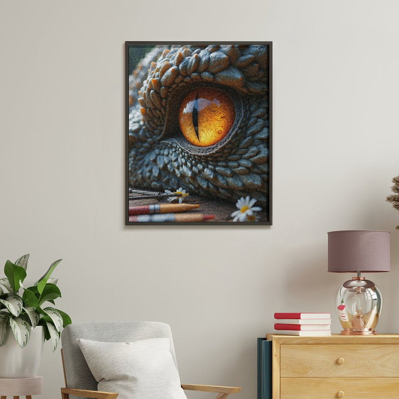 Paint By Numbers Kit for Adults Beginner - Dragon Eye Close Up Art Tools DIY Canvas Painting Kits for Adults, Frameless Paint By Number for Adults for Home Wall Decor 16x20 Inch