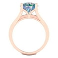 thumbnail image 4 of 3.39 ct Brilliant Round Cut Blue Moissanite 18K Rose Gold Solitaire with Accents Engagement Bridal Wedding Ring Band Set size 7, 4 of 7