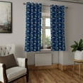 thumbnail image 2 of Ambesonne Night Grommet Curtain, Dark Sky Stars with Clouds, 50"x108", Dark Navy Blue and Mustard, 2 of 5