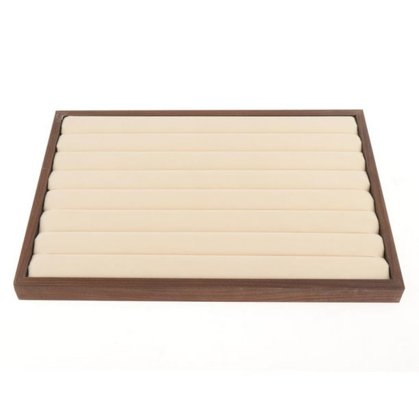 Bandeja de madera para exhibir joyas de 35 x 24 cm para accesorios de mesita de noche, versátil Estilo D