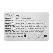 Yobent I Love You Gifts for Him Husband, Christmas Cards Anniversary Gifts for Men, When I Say I Love You More Wallet Card