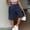 Navy, variant on BUIGTTKLOP Women Cotton Linen Shorts Cotton Knee Length High Waisted Casual Shorts Summer Beach Shorts with Pockets