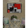 thumbnail image 6 of Outdoor TV Cover 40 to 43 Inch Weatherproof, Red Black Gray Squares Waterproof TV Screen Protector for Outside Decor with Zipper and Pocket 40"L x 25"H , Abstract Geometric Art, 6 of 7
