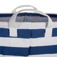 thumbnail image 3 of PE-Coated Cotton Polyester Laundry Hamper Stripe Nautical Blue Round 13.5x13.5x20, 3 of 4