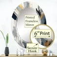 thumbnail image 3 of Designart "Depth Corner in Black and Gold II" Abstract Shapes Round Wall Mirror - Modern Oval Printed Decorative Oversized Mirror - Multiple Color Options, 3 of 4