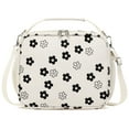 thumbnail image 5 of Inosoo Black & White Floral Corduroy Lunch Bag - Handheld or Shoulder Carry Insulated Lunch Box, 5 of 13