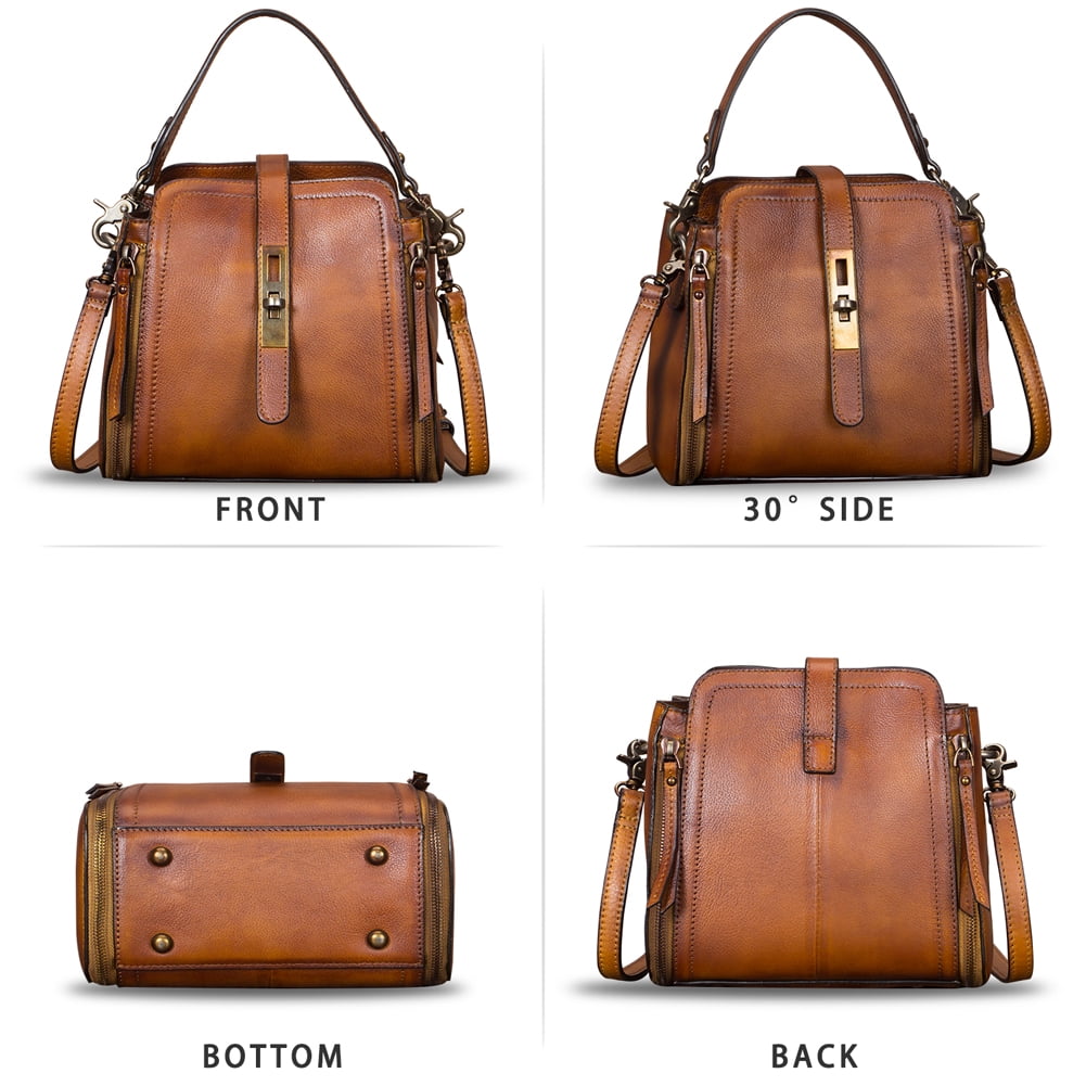 Genuine Leather Purses and Handbags for Women Vintage Crossbody Shoulder Bag