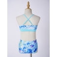thumbnail image 6 of iEFiEL Girl's Geometric Patterns Swimsuit Two Pieces Tie Dye Bikini Set Bathing Suit,Sizes 3T-14 Watercolor Blue 6, 6 of 7