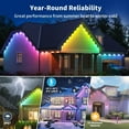 thumbnail image 5 of 200FT Permanent Outdoor Lights with 100 LEDs - Smart RGB IC with 16 Million DIY Colors, IP67 Waterproof, & Remote Control, Hundreds Dynamic & Scene Modes for Holidays, Christmas & Home, 5 of 9
